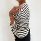 Elliott Lauren - Stripe Ruched Sleeve Tee