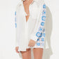 Ocean Drive - Crochet Square Insert Button Up Cover Up