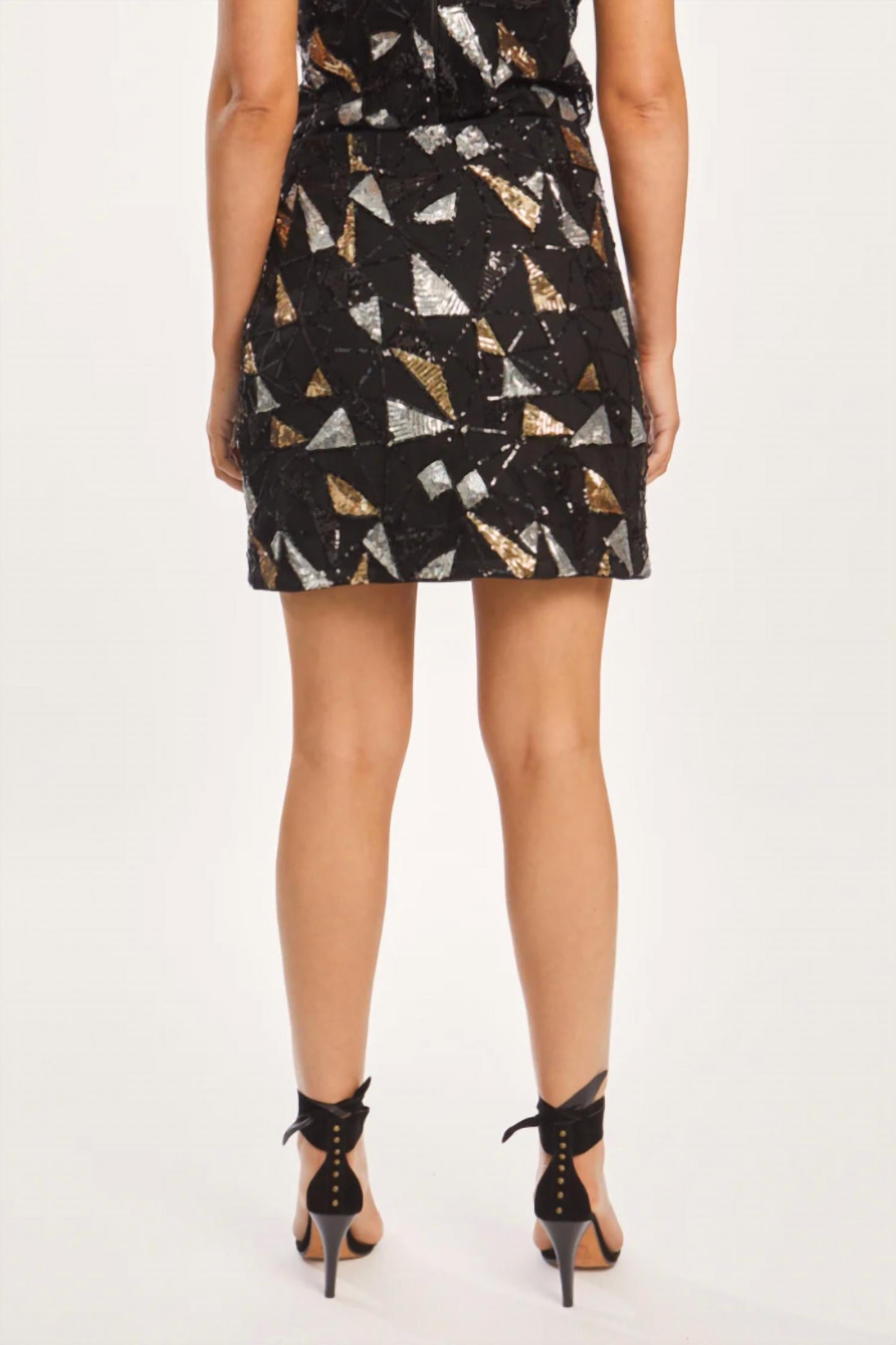 Caballero - Lanita Precious Metal Geo Sequin Skirt