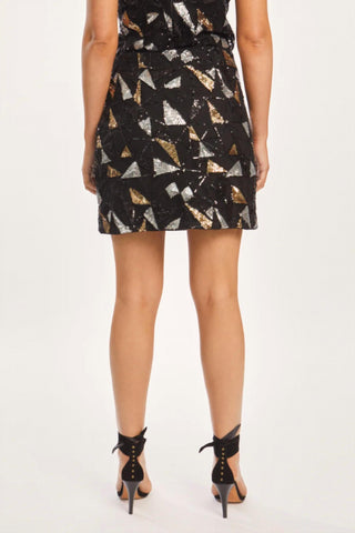 Caballero - Lanita Precious Metal Geo Sequin Skirt