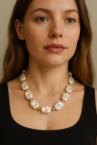Eklexic - Women's Penn Pearl & Bead Choker Necklace