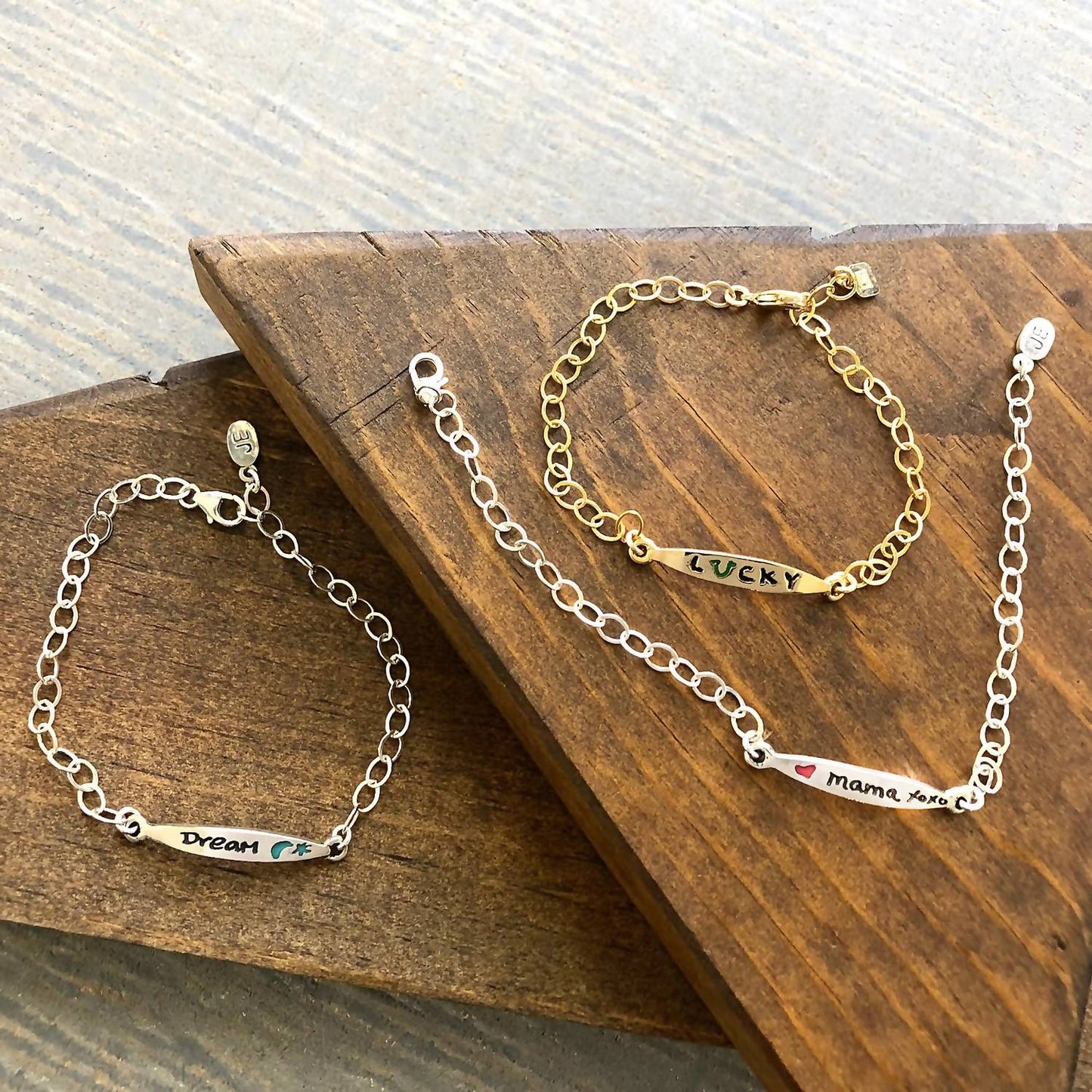 Jessica Elliot - Women's Colorful Words Enamel Bracelets - Mama
