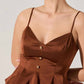 Astr - Paislee Satin Pleated Peplum Top