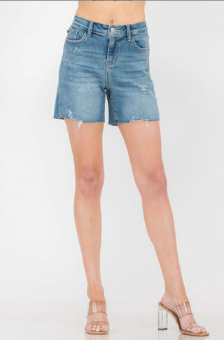 Judy Blue - Cut Off Mid Thigh Jean Shorts