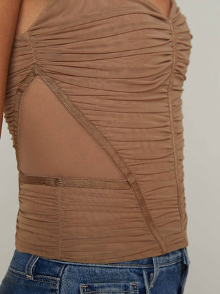 L'Agence - Asuka Shirred Mesh Top