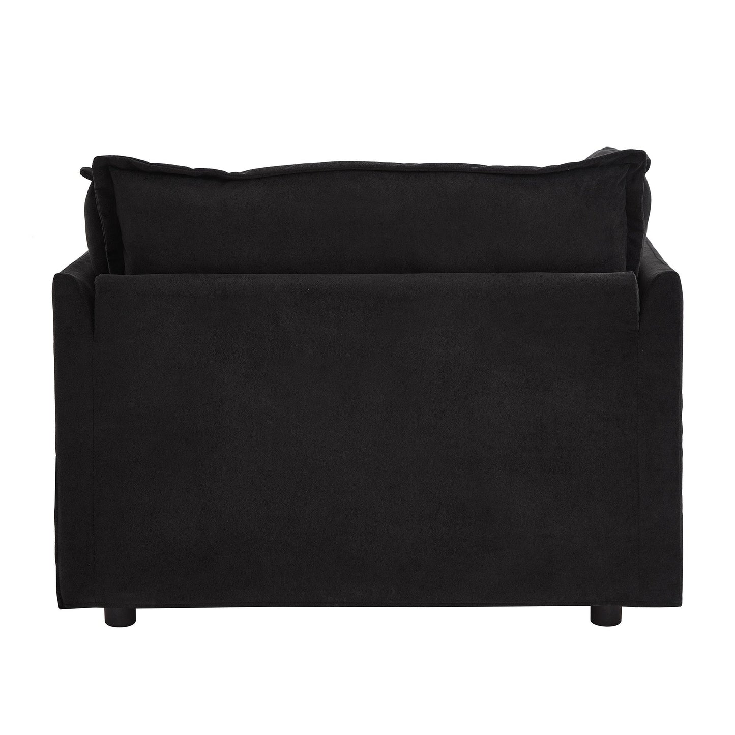 Modern Armchair Sofa 47" Cozy Upholstered Sofa Chair with Movable Ottoman