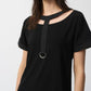 Joseph Ribkoff - Cutout Yoke Detail Shift Midi Dress