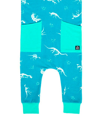 RAGS Apparel Kid's Short Sleeve Hip Pocket Rag Romper Blue Size 12-18M