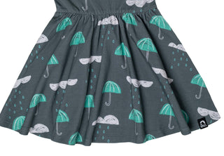 RAGS Apparel Kid's Short Sleeve Ruffle Swing Dress Green Size 2T