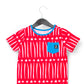 RAGS Apparel Kid's Short Sleeve Short Pocket Rag Romper Red Size 2T
