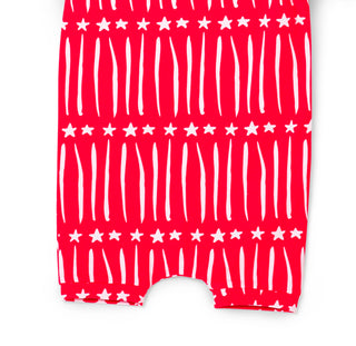 RAGS Apparel Kid's Short Sleeve Short Pocket Rag Romper Red Size 2T