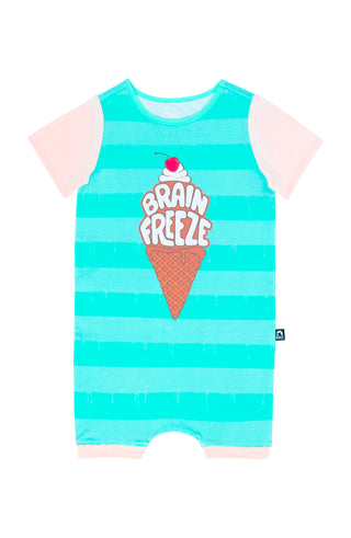 RAGS Apparel Kid's Short Sleeve Short Rag Romper Blue Size 12-18M