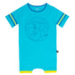 RAGS Apparel Kid's Essentials Retro Short Sleeve Short Rag Romper Blue Size 6-12M