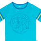 RAGS Apparel Kid's Essentials Retro Short Sleeve Short Rag Romper Blue Size 6-12M