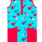 RAGS Apparel Kid's Tank Henley Capri Hip Pocket Rag Romper Blue Size 2T