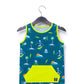 RAGS Apparel Kid's Tank Short Kangaroo Pocket Rag Romper Green Size Regular