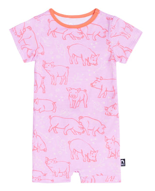 RAGS Apparel Kid's Infant Short Sleeve Short Rag Romper Pink Size 0-3M