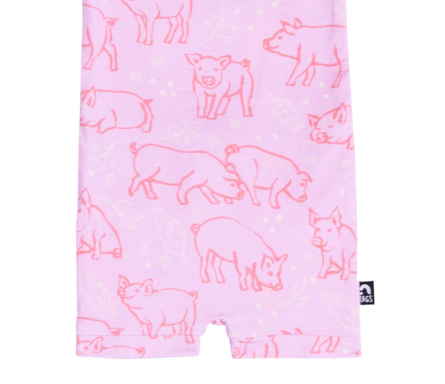 RAGS Apparel Kid's Infant Short Sleeve Short Rag Romper Pink Size 0-3M