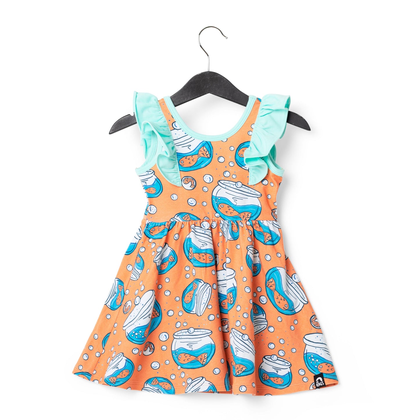 RAGS Apparel Kid's Tank Ruffle Swing Dress Orange Size 2T