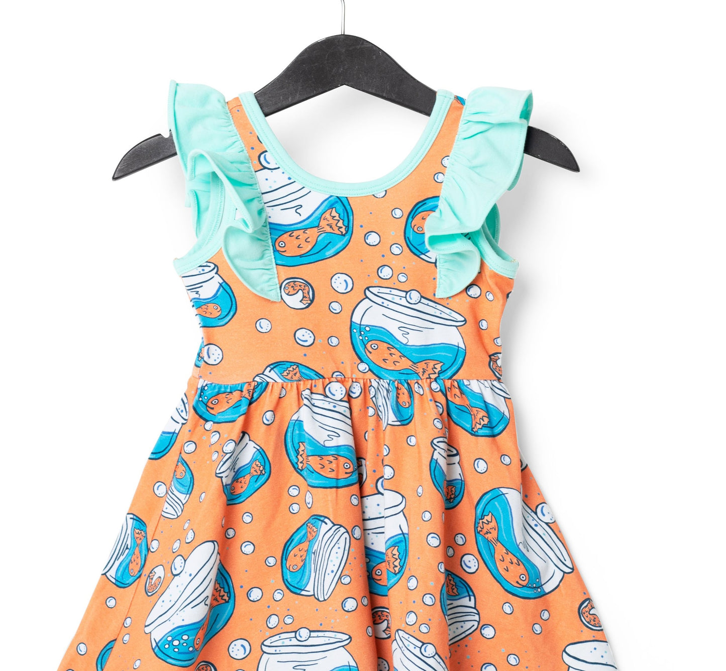 RAGS Apparel Kid's Tank Ruffle Swing Dress Orange Size 2T