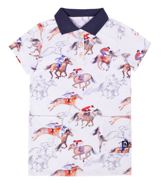 RAGS Apparel Kid's Polo Dress With Pockets White Size 9-10Y