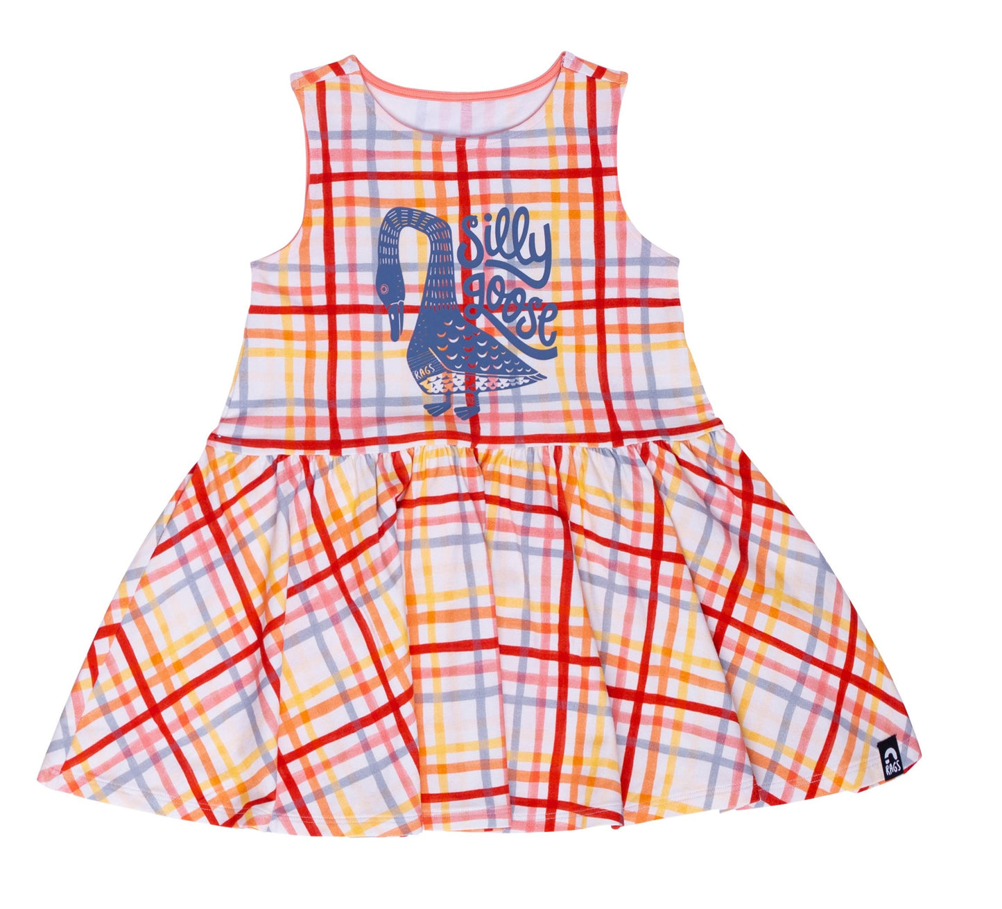 RAGS Apparel Kid's Sleeveless Drop Waist Dress White Size 2T