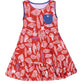 RAGS Apparel Kid's Short Sleeve Button Pocket Tiered Dress Red Size 2T