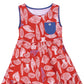RAGS Apparel Kid's Short Sleeve Button Pocket Tiered Dress Red Size 2T