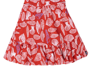 RAGS Apparel Kid's Short Sleeve Button Pocket Tiered Dress Red Size 2T