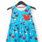 RAGS Apparel Kid's Sleeveless Button Pocket Tiered Dress Blue Size 3-4