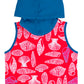RAGS Apparel Kid's Tank Kangaroo Pocket Hooded Capri Rag Romper Red Size 18-24M