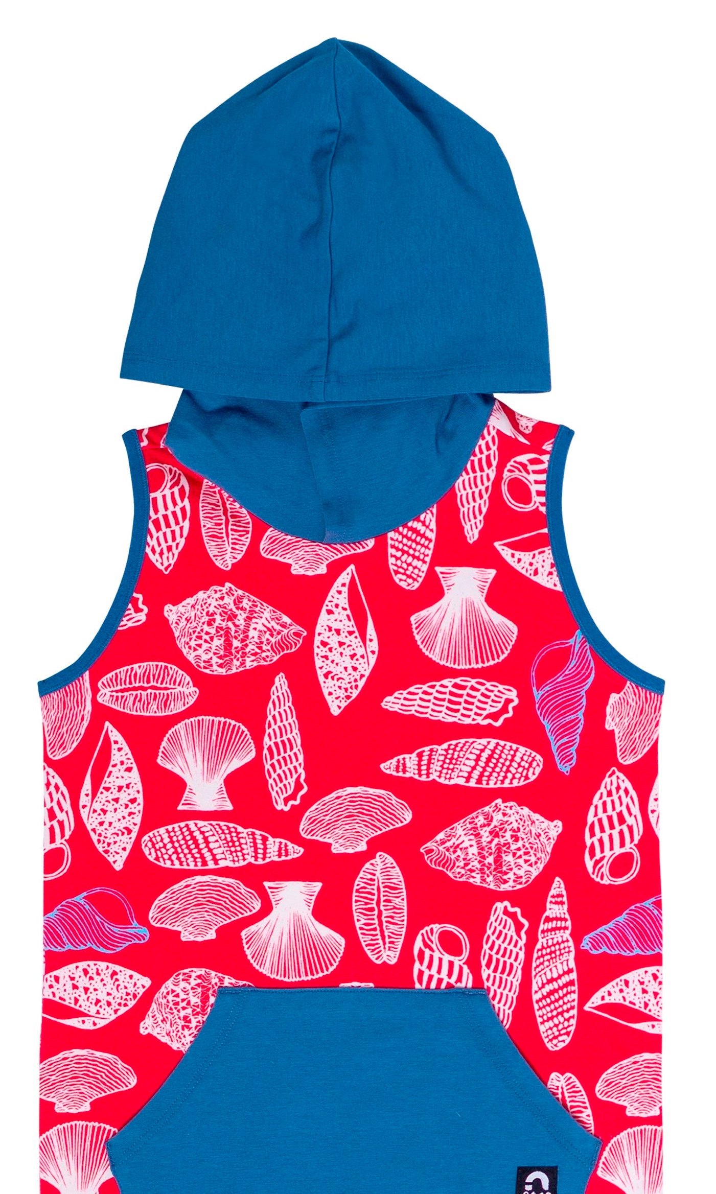 RAGS Apparel Kid's Tank Kangaroo Pocket Hooded Capri Rag Romper Red Size 18-24M