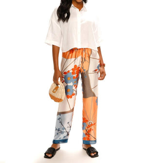 Paparazzi - Satin Scarf Print Pull-on Pant