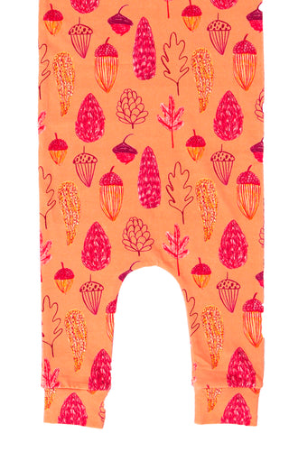 RAGS Apparel Kid's Short Sleeve Pocket Rag Romper Orange Size 12-18M