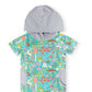 RAGS Apparel Kid's Short Sleeve Hooded Peek Pocket Rag Romper Grey Size 2T