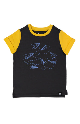 RAGS Apparel Kid's Short Rolled Sleeve Tee Black Size 2T