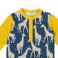 RAGS Apparel Kid's Long Sleeve Henley Tee Blue Size 7-8Y