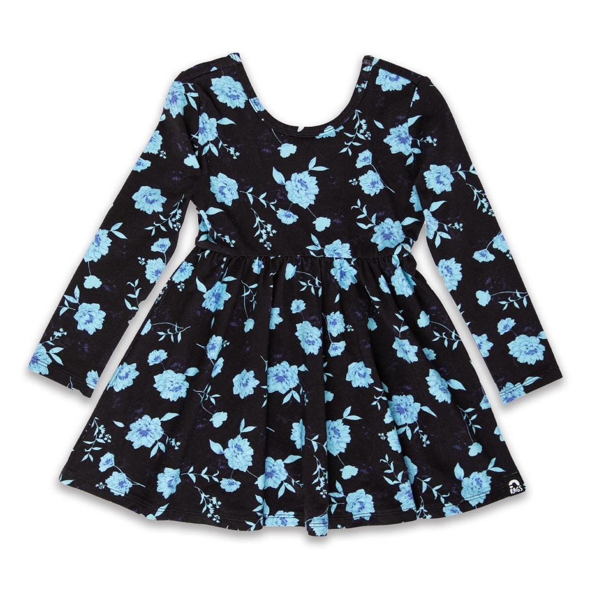 RAGS Apparel Kid's Long Sleeve Swing Dress Blue Size 3 years