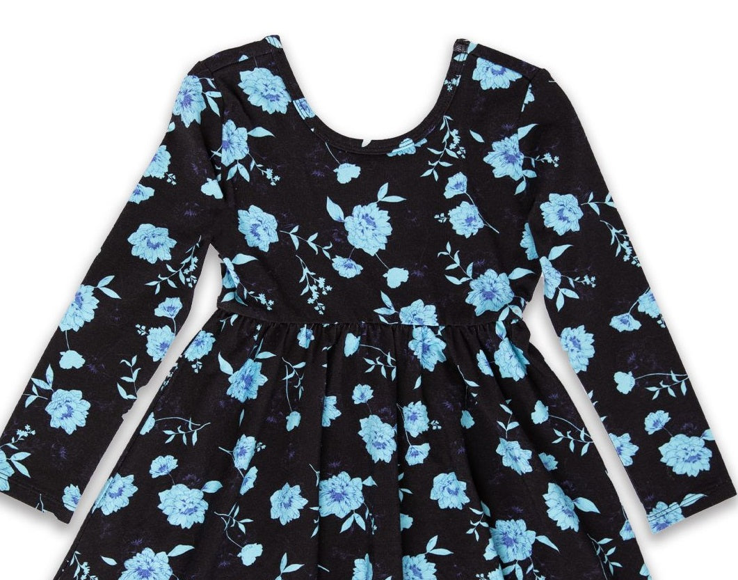 RAGS Apparel Kid's Long Sleeve Swing Dress Blue Size 3 years