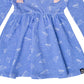 RAGS Apparel Kid's Long Sleeve Ruffle Swing Dress Blue Size 2T