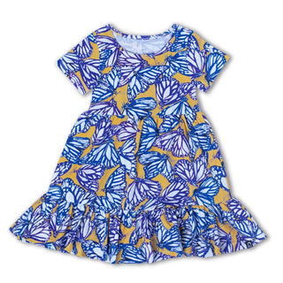 RAGS Apparel Kid's Short Sleeve Tiered Dress Blue Size 3 years
