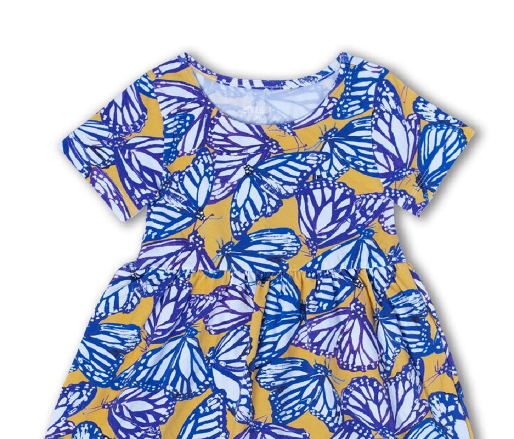 RAGS Apparel Kid's Short Sleeve Tiered Dress Blue Size 3 years