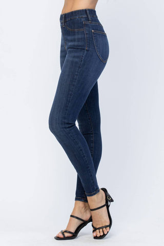 Judy Blue - High Waist Patch Pocket Pull-on Skinny Jeans