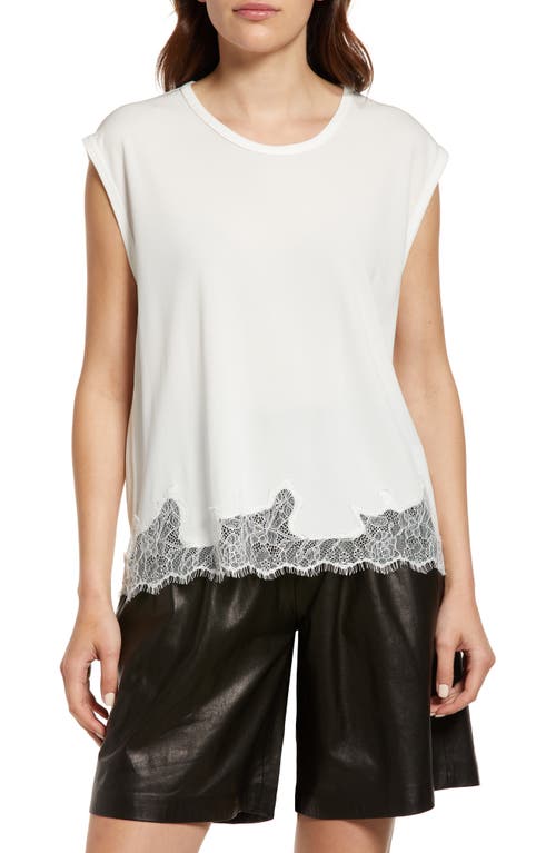 rag & bone Lace Trim Muscle Tank in White  Size Medium