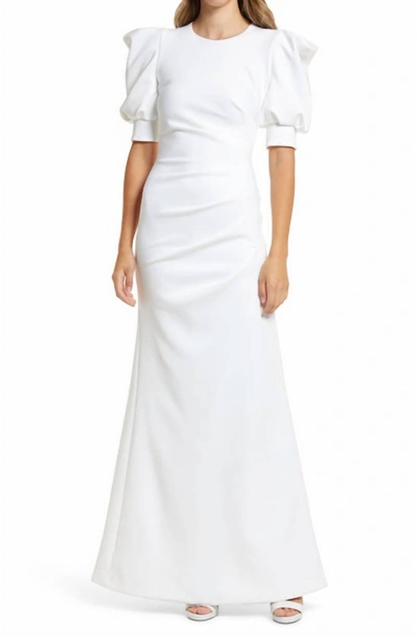Black Halo - Puff Sleeve Maxi Dress