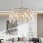 24" Luxurious Round Silver Crystal Chandelier