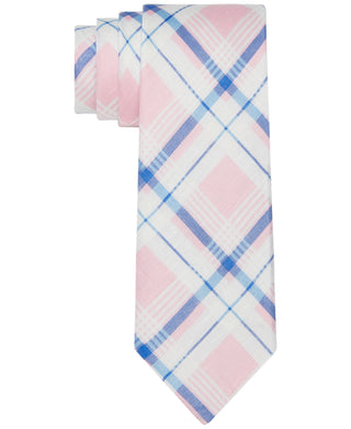 Tommy Hilfiger Robert Slim Pink Plaid Linen Tie