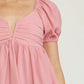 Entro - Bubble Sleeve Babydoll Top