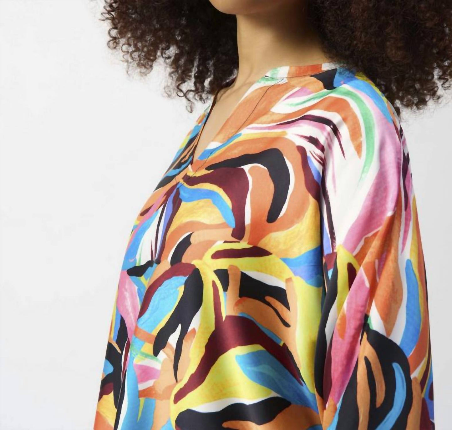 Joseph Ribkoff - Satin Abstract Print Boxy Top