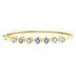 14K Yellow Gold Alternating Bezel Set 5MM Oval Shaped Tanzanite and 1/5 Cttw Diamond Bangle Bracelet (H-I Color, VS2-SI1 Clarity) - Fit's wrists up to 7.25" Inches